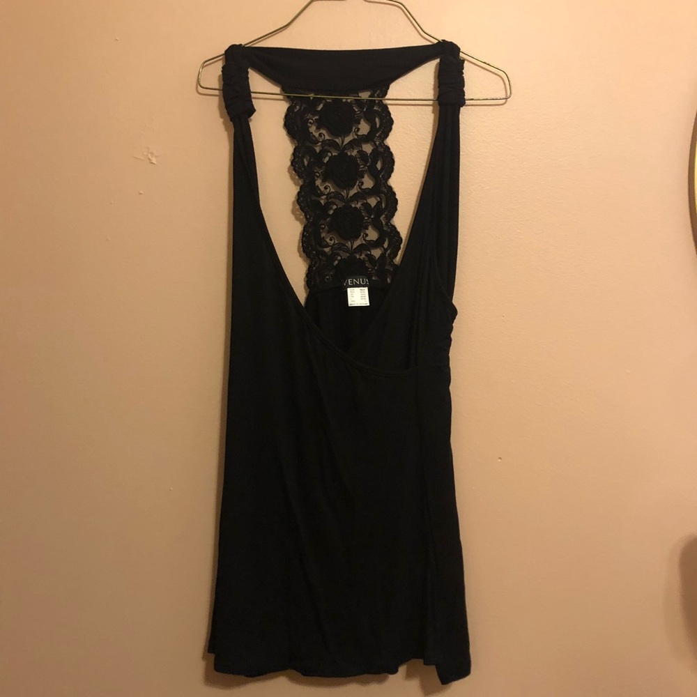 VENUS Racerback Lace Ruched Wrapped Tank Top
